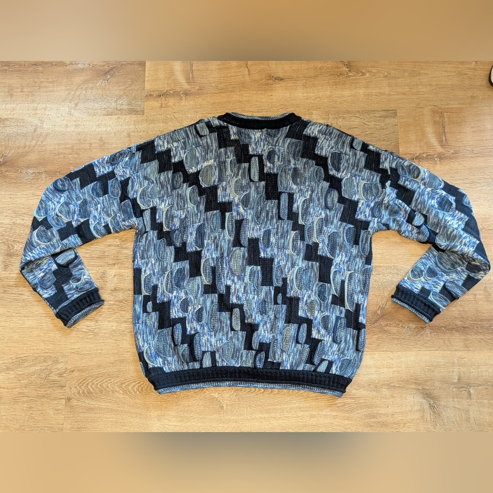 Vintage 90s TUNDRA Canada 3D Knit Crewneck Sweater Large - Picture 2 of 6
